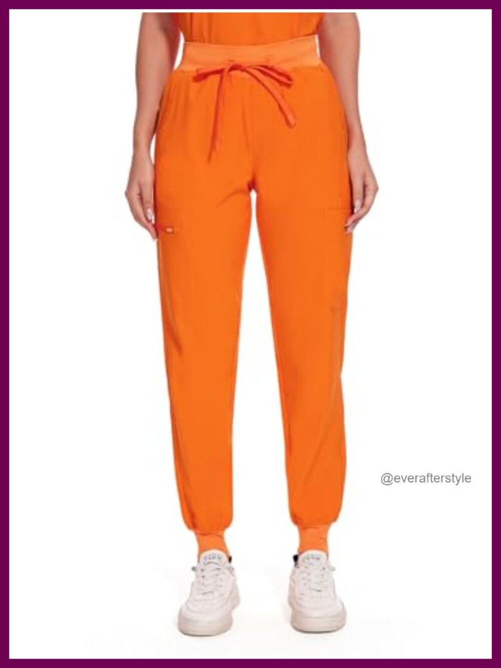 Women's Scrub Pants Drawstring Cargo Jogger Water Resistant 7 Pocket Medical